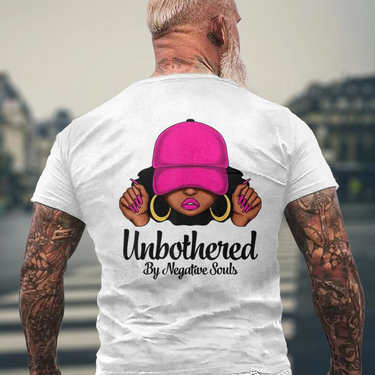 Unbothered Sassy Black Queen African American Afro Woman Mens Back Print T-shirt Gifts for Old Men
