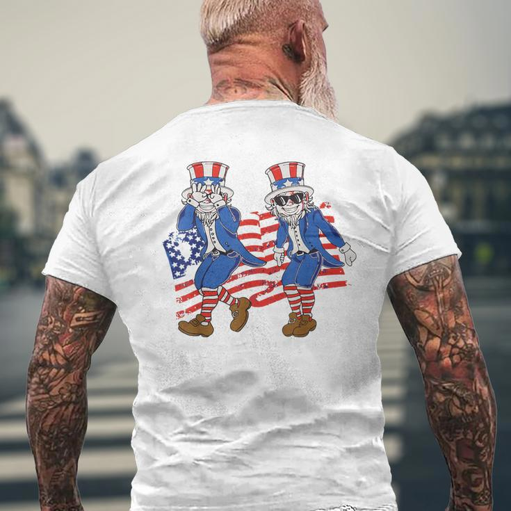 Uncle Sam Griddy 4Th Of July Happy Independence Day 2023 Fun Men's Back Print T-shirt Gifts for Old Men