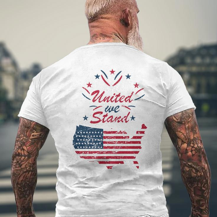 United We-Stand 4Th Of July Patriotic American Independence Mens Back Print T-shirt Gifts for Old Men