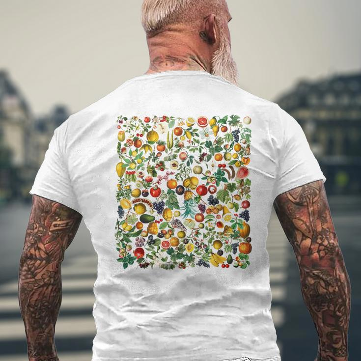 Vegetables And Fruits Beautiful Botanical Mens Back Print T-shirt Gifts for Old Men