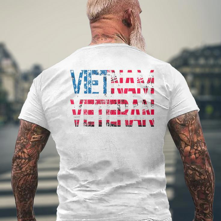 Vietnam Veteran Vintage Us Flag Vietnam Vets Gift Mens Back Print T-shirt Gifts for Old Men