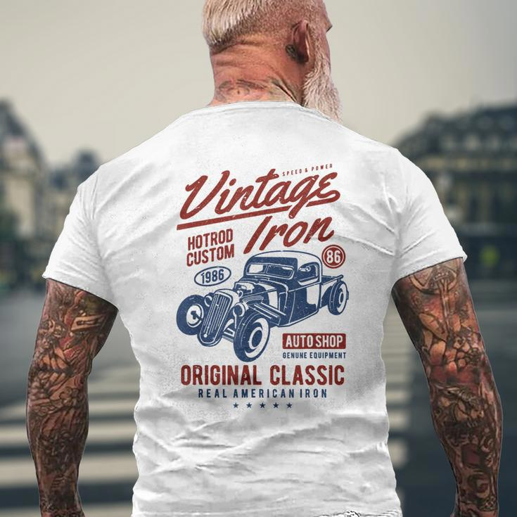 Vintage Iron Hot Rod Custom Original Classic Mens Back Print T-shirt Gifts for Old Men