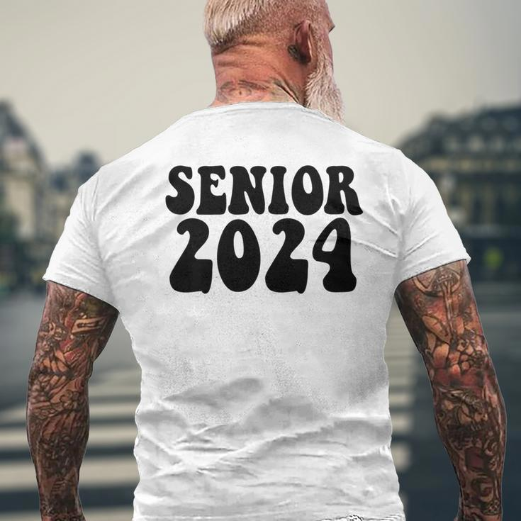 Vintage Senior 2024 Class Of 2024 Highschool Graduation Men's Back Print T-shirt Gifts for Old Men