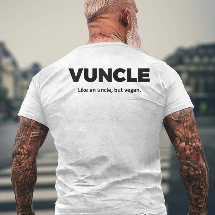 Vuncle - Like An Uncle But Vegan Mens Back Print T-shirt Gifts for Old Men