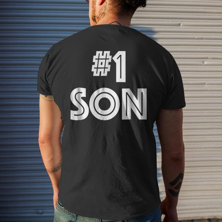 1 Son Family No1 Number 1 Son Gift Mens Back Print T-shirt Gifts for Him
