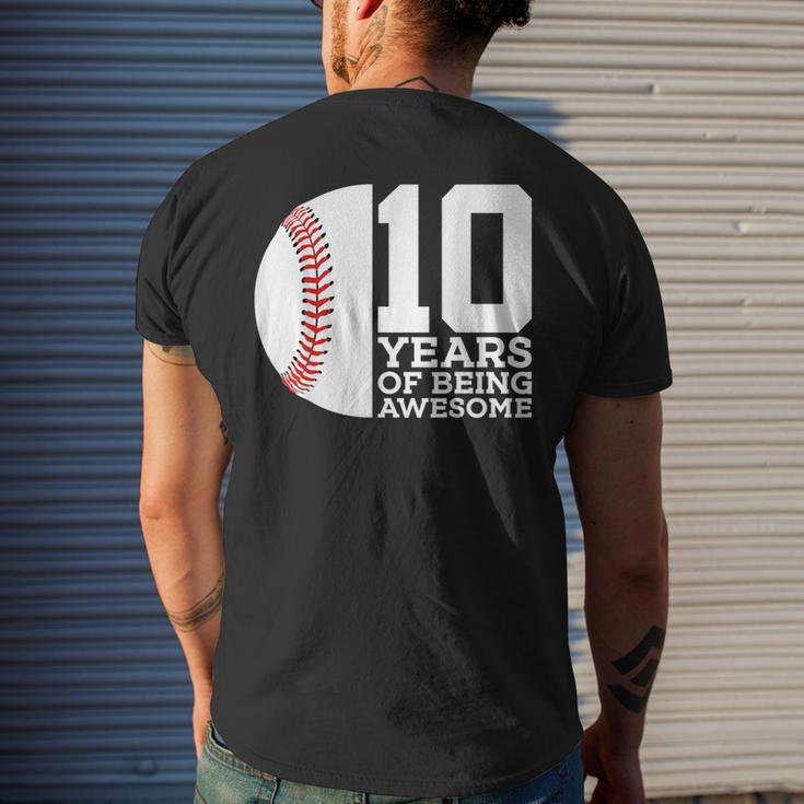 10 Years Of Being Awesome 10Th Birthday Baseball Men's T-shirt Back Print Gifts for Him