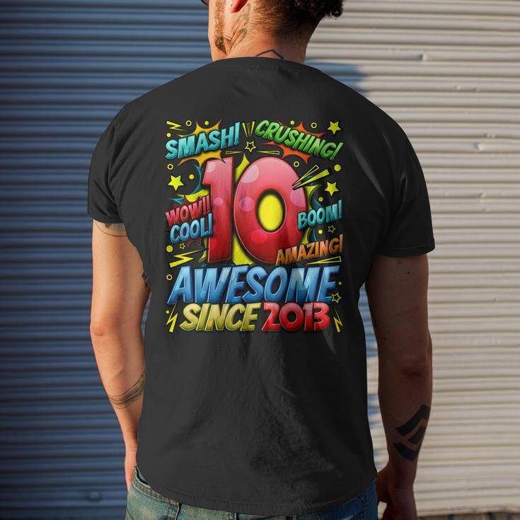 10Th Birthday Comic Style Awesome Since 2013 10 Year Old Boy Mens Back Print T-shirt Gifts for Him