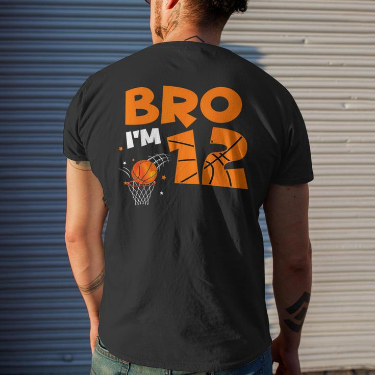 12Th Birthday Boy Bro I'm 12 Year Old Basketball Theme Men's T-shirt Back Print Gifts for Him