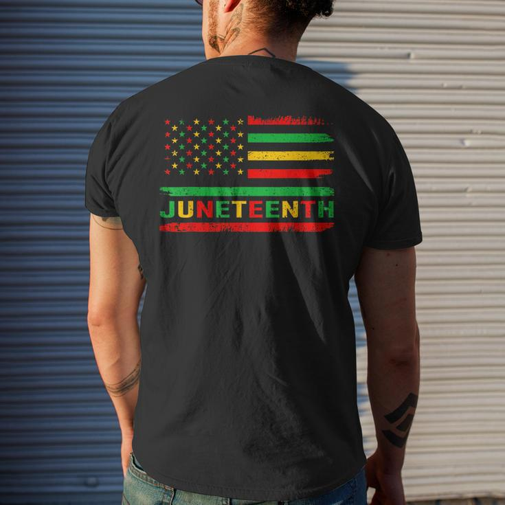1865 Junenth Black History American Flag African Freedom Mens Back Print T-shirt Gifts for Him