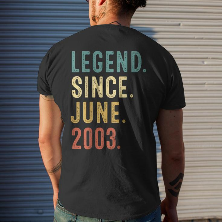 19 Years Old Legend Since June 2003 19Th Birthday Men's Back Print T-shirt Gifts for Him