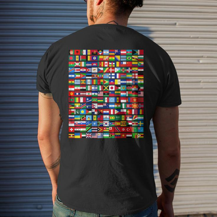 195 Flags Of All Countries In The World International Event Men's T-shirt Back Print Gifts for Him