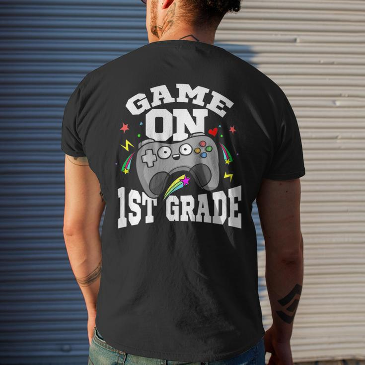 1St Grade Teacher & Student - Game On Video Controller Gifts For Teacher Funny Gifts Mens Back Print T-shirt Gifts for Him