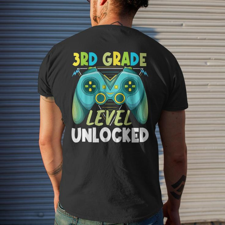 3Rd Grade Level Unlocked First Day Back To School Kids Boys Mens Back Print T-shirt Gifts for Him