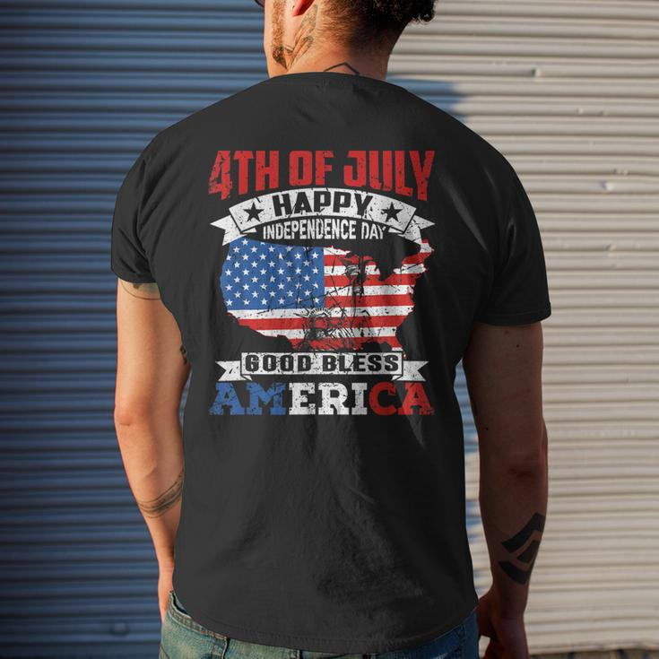 4Th Of July 2023 Independence-Day God Bless American Usa Mens Back Print T-shirt Gifts for Him
