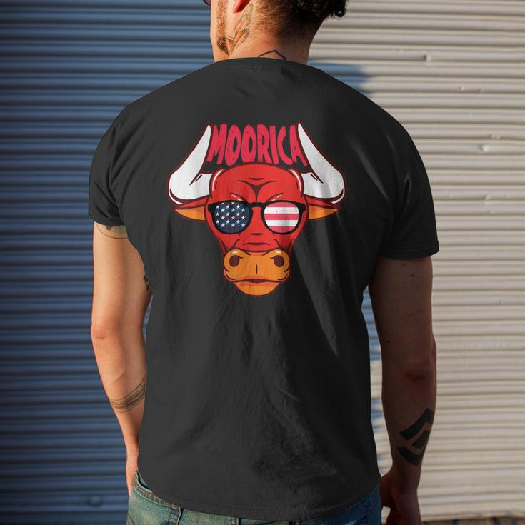 4Th Of July Cow Moorica American Flag Patriotic Usa Mens Back Print T-shirt Gifts for Him