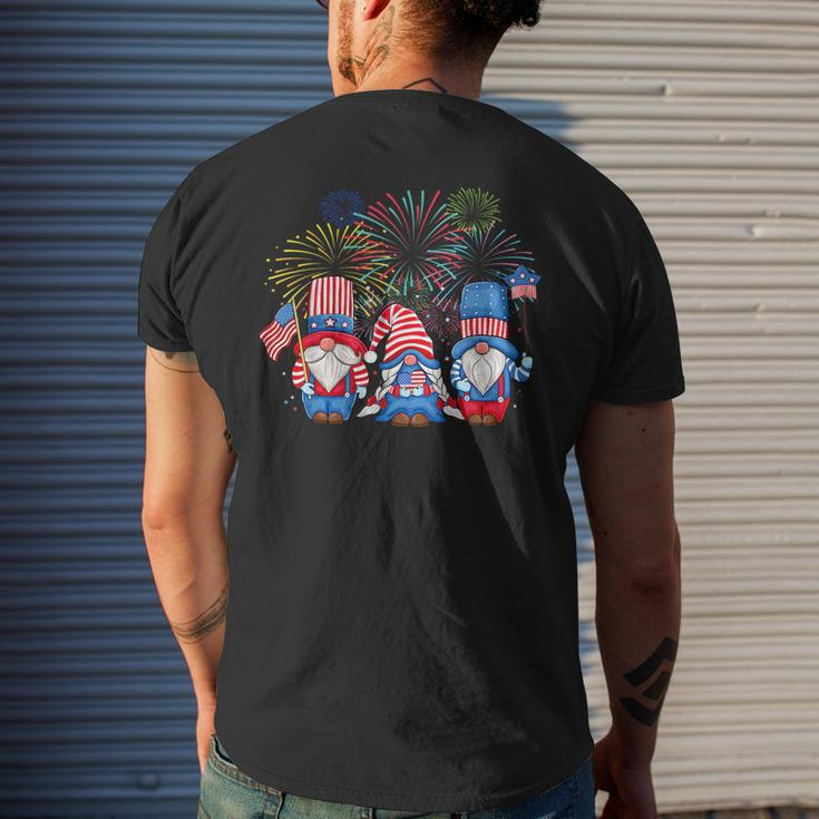 4Th Of July Funny Patriotic Gnomes Sunglasses American Usa Mens Back Print T-shirt Gifts for Him