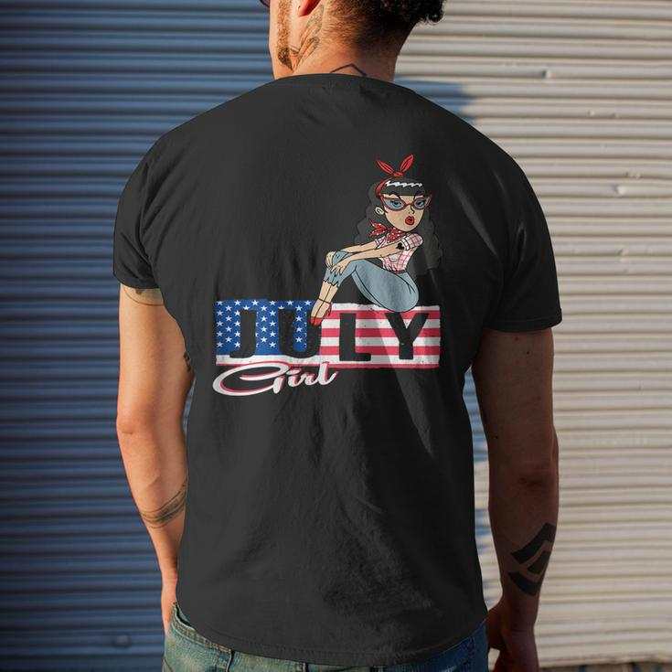 4Th Of July Girl American Flag Patriotic Usa Mens Back Print T-shirt Gifts for Him