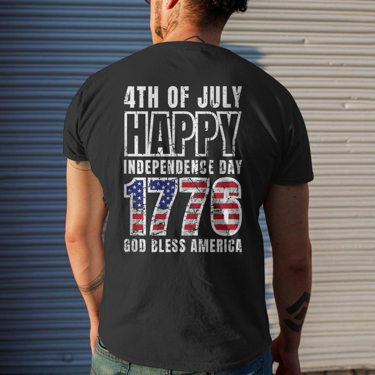4Th Of July Happy Independence-Day 1776 God Bless America Mens Back Print T-shirt Gifts for Him