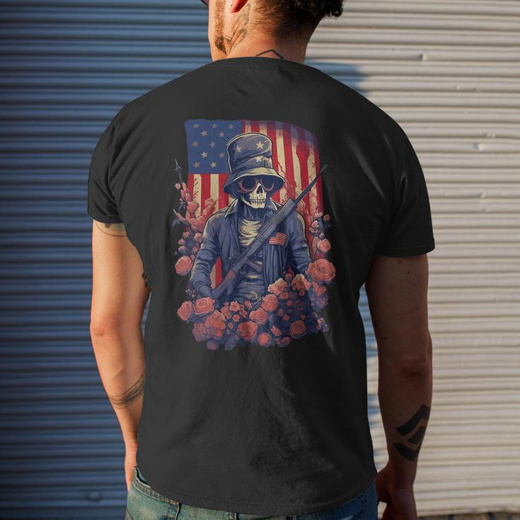 4Th Of July Men Boys Usa American Flag Independence Day Mens Back Print T-shirt Gifts for Him