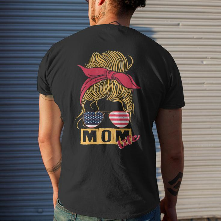 4Th Of July Mom Life American Flag Patriotic Usa Mens Back Print T-shirt Gifts for Him
