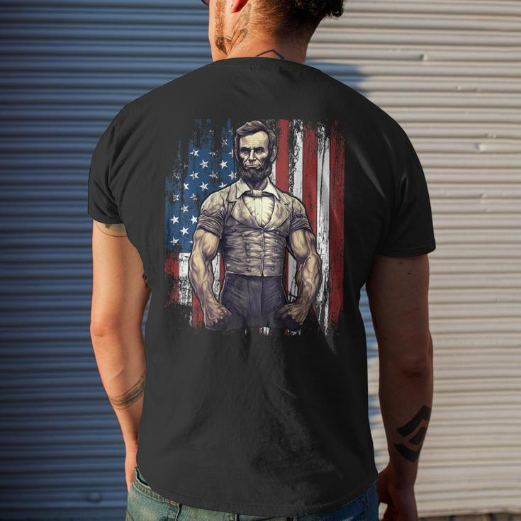 4Th Of July Patriotic Funny Abraham Lincoln Graphic July 4Th Mens Back Print T-shirt Gifts for Him