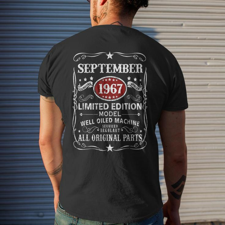 56 Years Old Vintage September 1967 56Th Birthday Men's T-shirt Back Print Gifts for Him