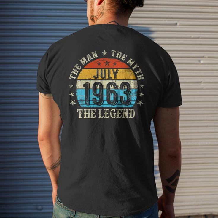 59 Year Old The Man Myth Legend July 1963 59Th Birthday Mens Back Print T-shirt Gifts for Him