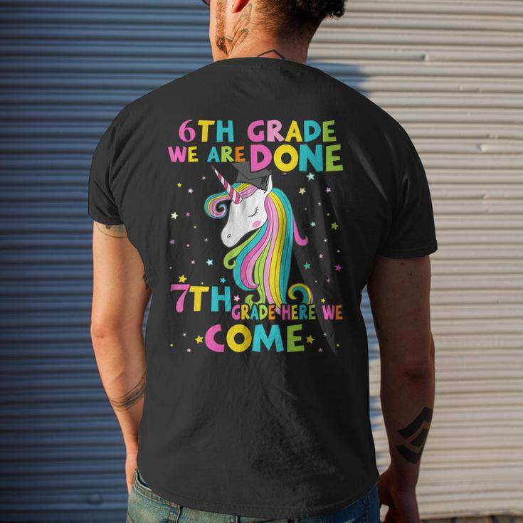 6Th Grade Graduation Magical Unicorn 7Th Grade Here We Come Mens Back Print T-shirt Gifts for Him