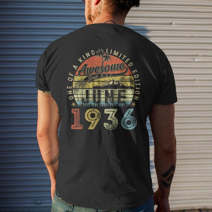 87 Year Old Awesome Since June 1936 87Th Birthday Mens Back Print T-shirt Gifts for Him