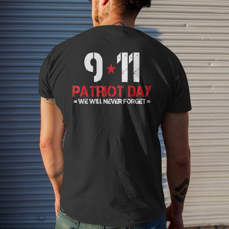 Basic 911 American Never Forget Day Men's Back Print T-shirt Gifts for Him