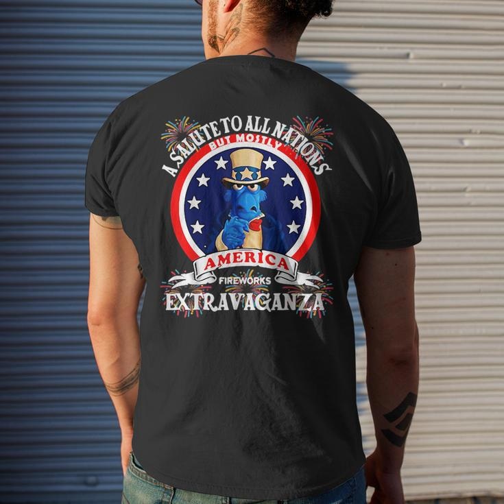 A Salute To All Nations But Mostly America Mens Back Print T-shirt Gifts for Him