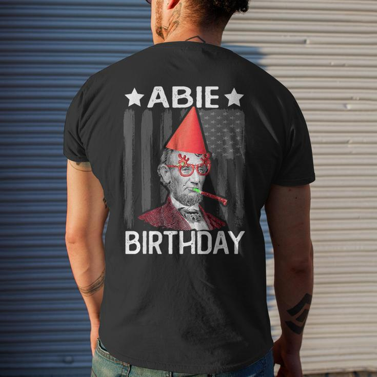 Abie Birthday Abraham Lincoln Birthday Party Pun Men's T-shirt Back Print Gifts for Him