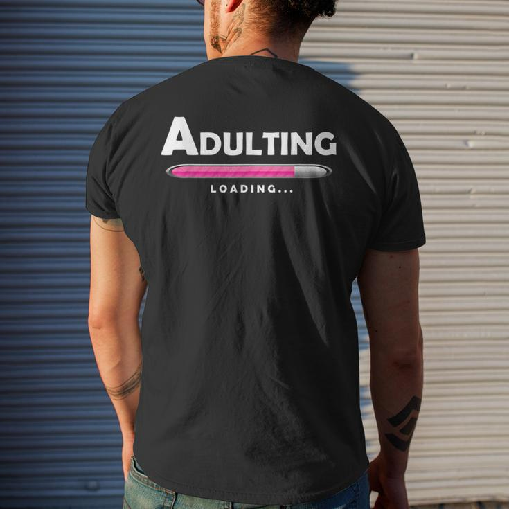 Adulting Adulting Funny Loading Gifts Mens Back Print T-shirt Gifts for Him