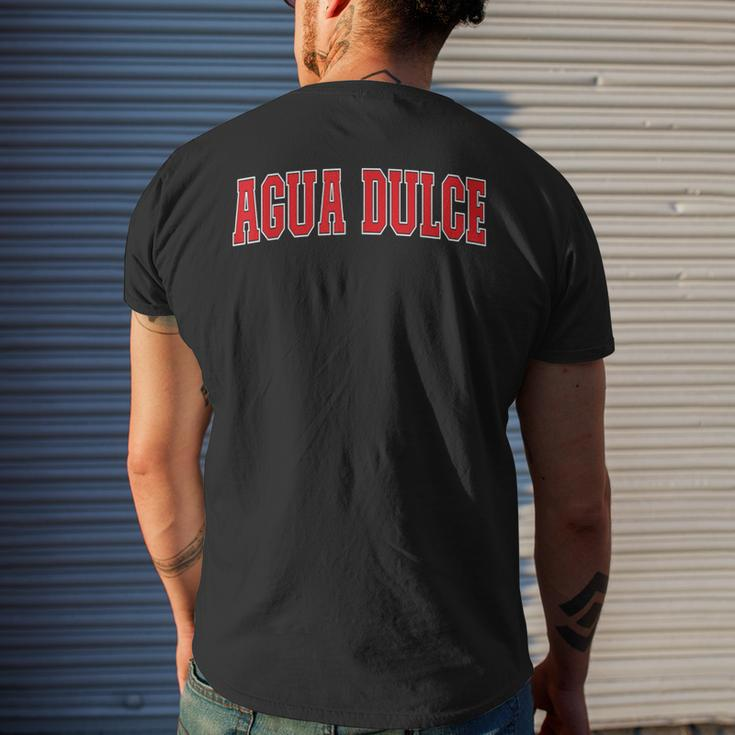 Agua Dulce California Souvenir Trip College Style Red Text Men's T-shirt Back Print Gifts for Him