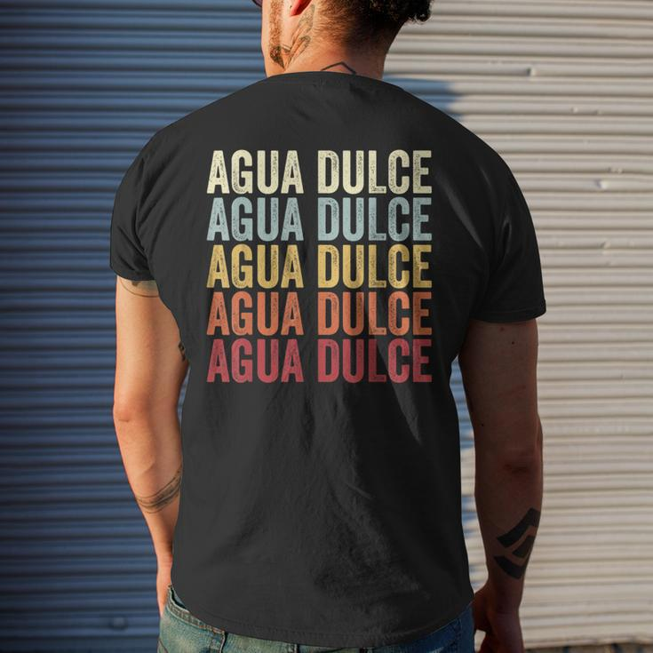 Agua-Dulce Texas Agua-Dulce Tx Retro Vintage Text Men's T-shirt Back Print Gifts for Him