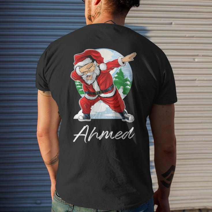 Ahmed Name Gift Santa Ahmed Mens Back Print T-shirt Gifts for Him