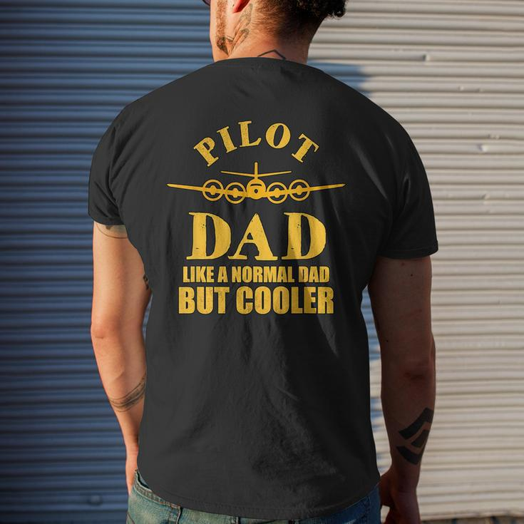 Airplane Flying Pilot Aircraft Aviation Father Dad Cool Funny Gifts For Dad Mens Back Print T-shirt Gifts for Him