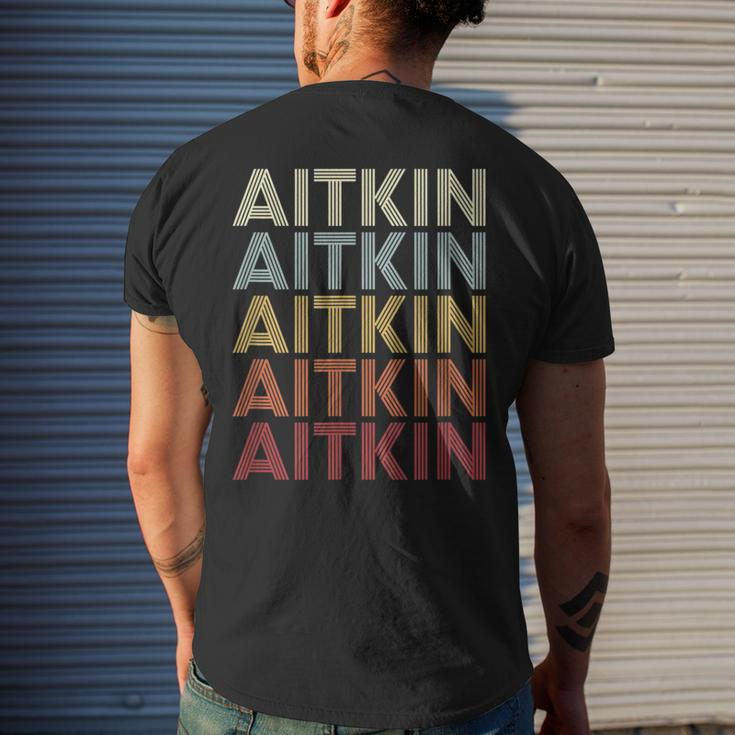 Aitkin Minnesota Aitkin Mn Retro Vintage Text Men's T-shirt Back Print Gifts for Him