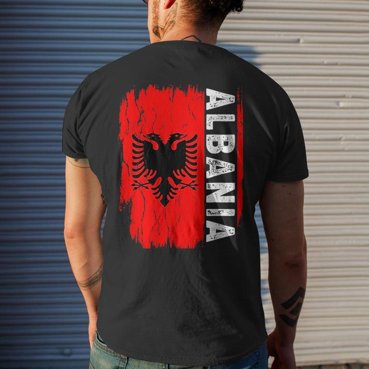 Albania Flag Albanian Family Sports Vintage Albania Mens Back Print T-shirt Gifts for Him