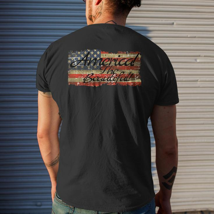 America The Beautiful Mens Back Print T-shirt Gifts for Him