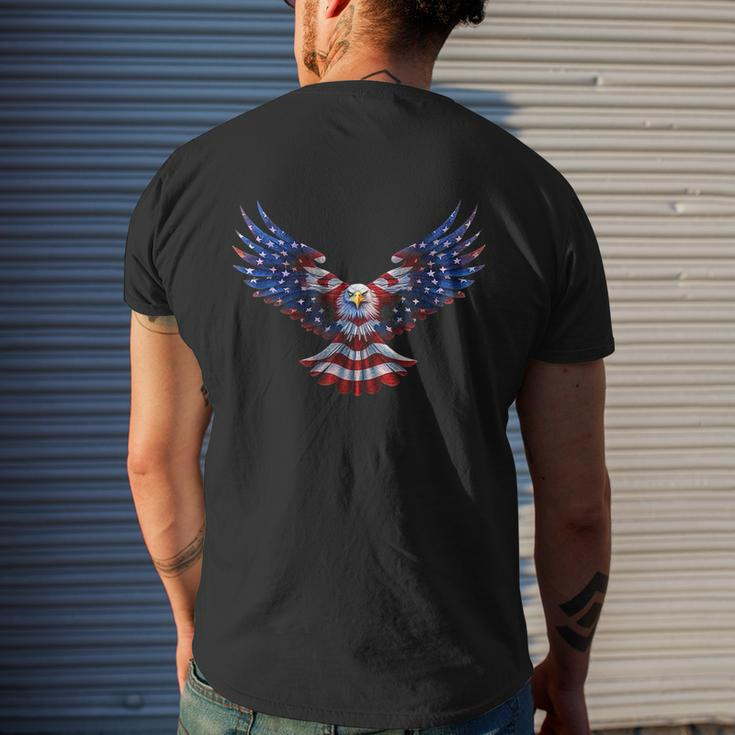 American Eagle Flag Usa 4Th Of July Mens Back Print T-shirt Gifts for Him