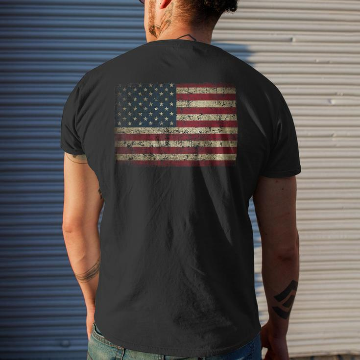 American Flag Distressed Usa Patriotic 4Th Of July Men Women Mens Back Print T-shirt Gifts for Him