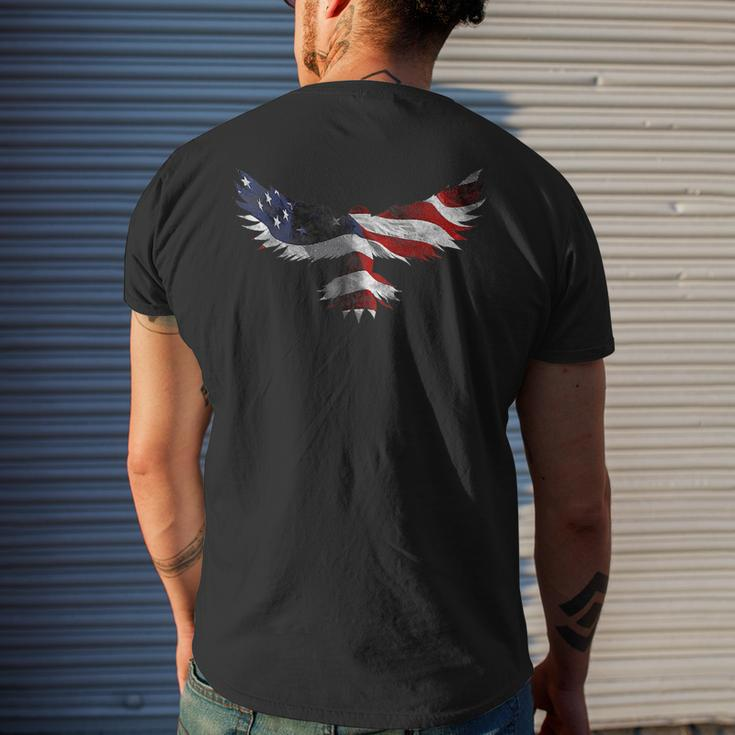 American Flag Eagle Usa 4Th Of July Patriotic Mens Back Print T-shirt Gifts for Him