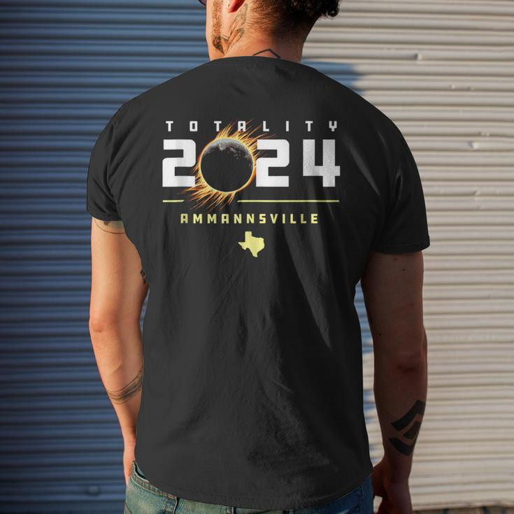 Ammannsville Texas 2024 Total Solar Eclipse Men's T-shirt Back Print Gifts for Him