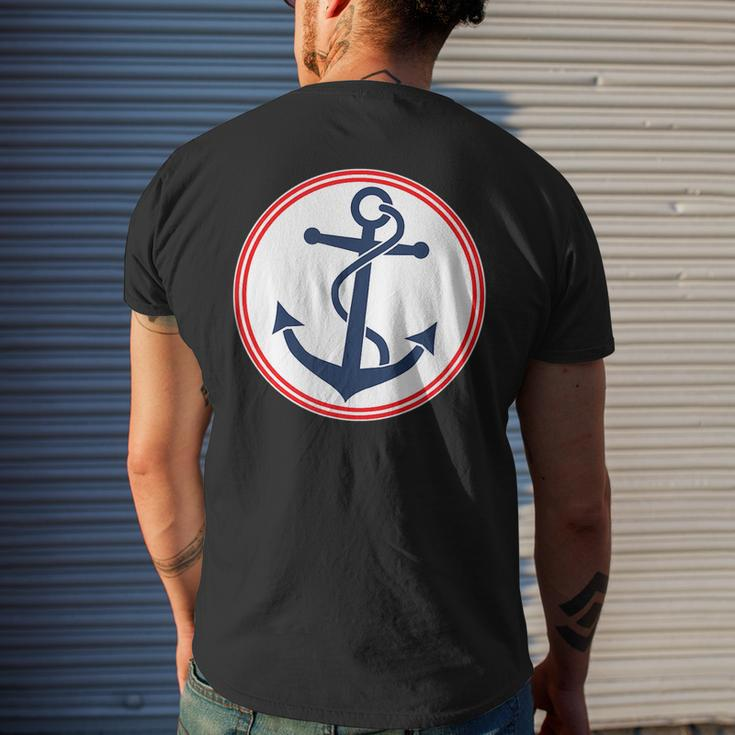 Anchor Red White And Blue Mens Back Print T-shirt Gifts for Him