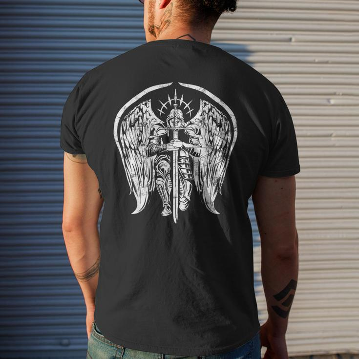 Angel Archangel Michael Warrior Gift Mens Back Print T-shirt Gifts for Him