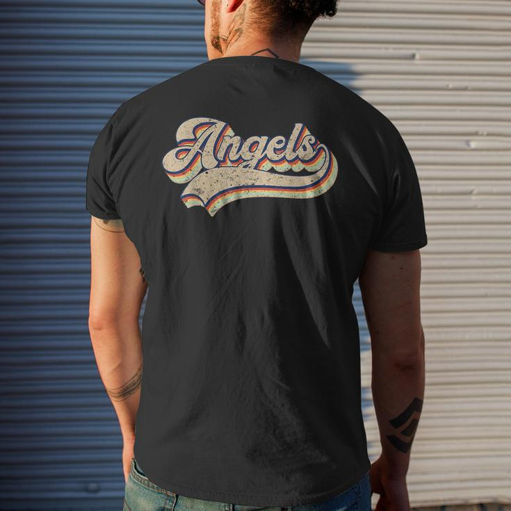 Angels Name Vintage Retro Baseball Lovers Baseball Fans Baseball Funny Gifts Mens Back Print T-shirt Gifts for Him