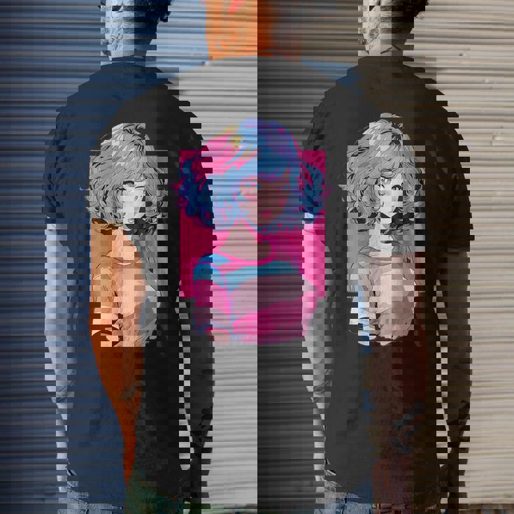 Anime Girl Anime Otaku Japanese Aesthetic Mens Back Print T-shirt Gifts for Him Anime Girl Anime Otaku Japanese Aesthetic Mens Back Print T-shirt Gifts for Him