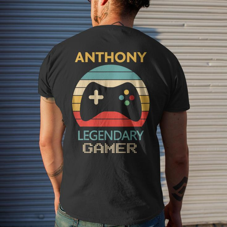 Anthony Name Personalized Legendary Gamer Men's T-shirt Back Print Gifts for Him