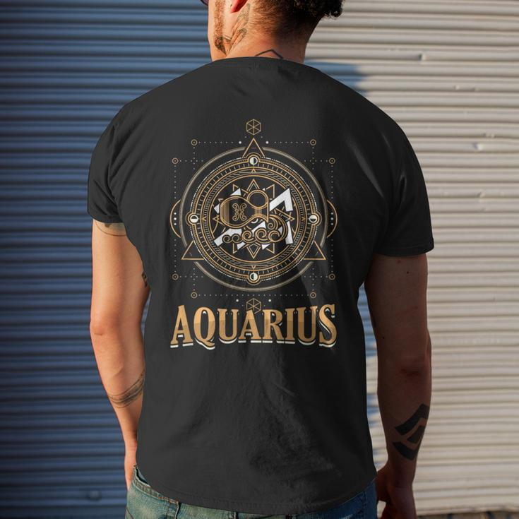 Aquarius Zodiac Sign Horoscope Astrology Birthday Star Men's T-shirt Back Print Gifts for Him